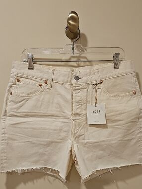 American Eagle Outfitters White Baggy Jean Shorts